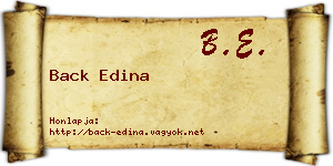 Back Edina névjegykártya
